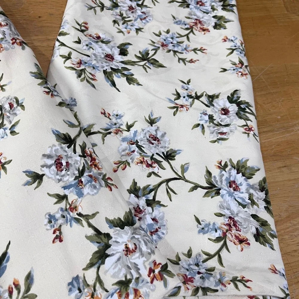 Vtg Waverly Garden Room Williamsburg Flower Damask (2) Panels 42x82 Cottagecore‎